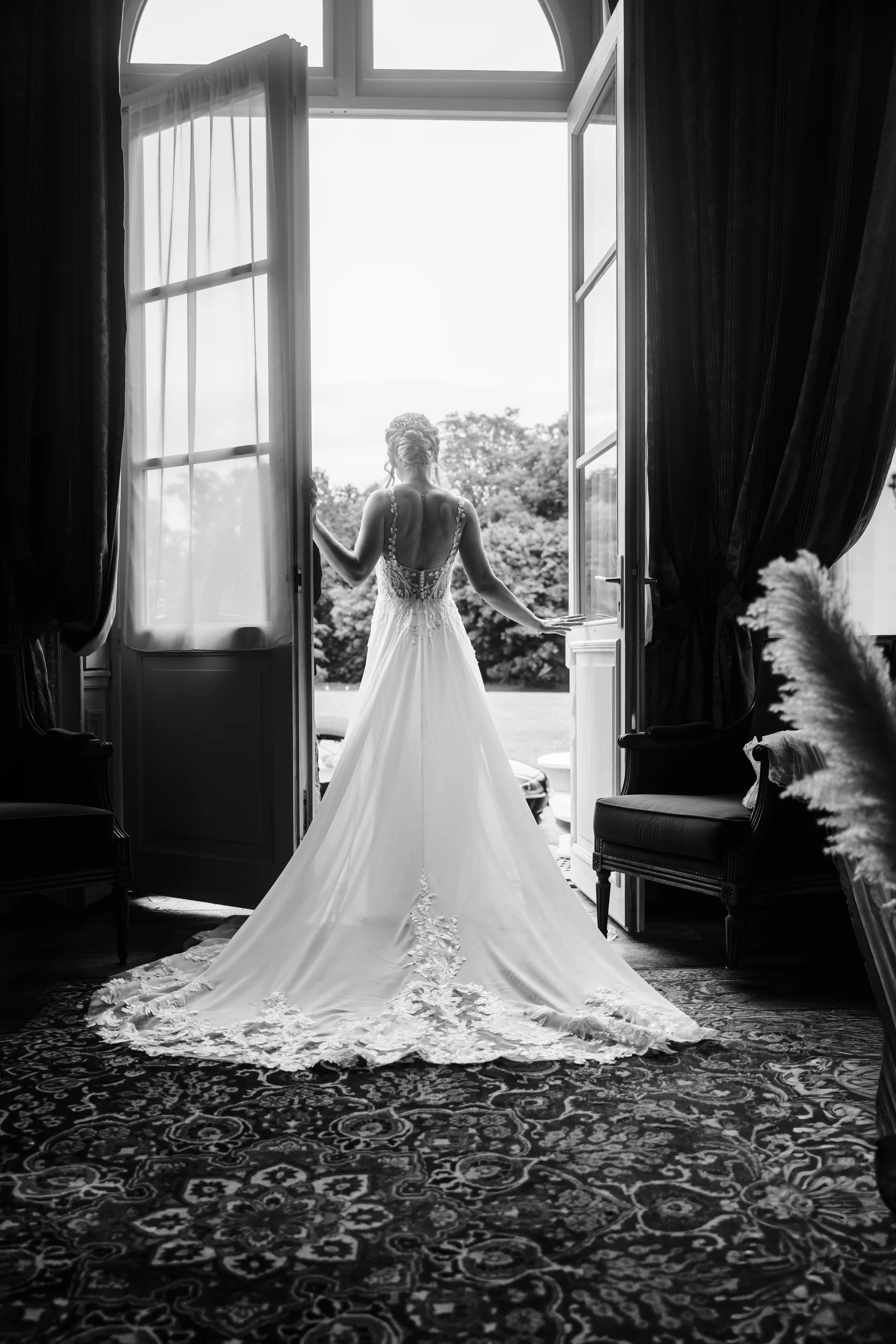 Mariage en noir et blanc — portrait